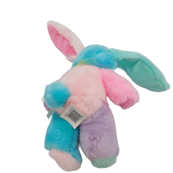 Main Joy Ltd Multi-colored Bunny Rabbit Plush Stuffed Animal Toy Color Block 10" - Picture 4 of 7